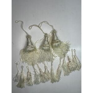 Lot of Off White Cream Key Tassels Sewing Crafting Supply Supplies Chord 15 pcs
